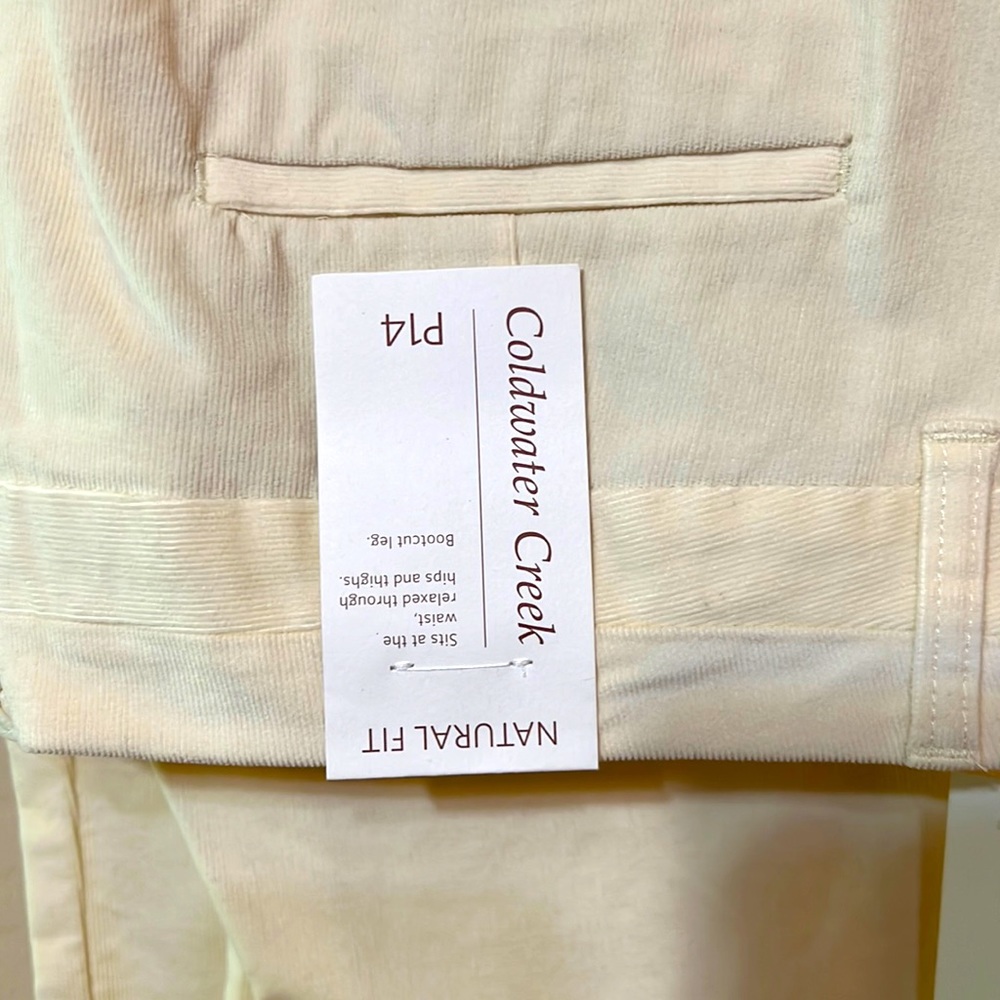 NWT-corduroy trousers by Coldwater Creek size P14